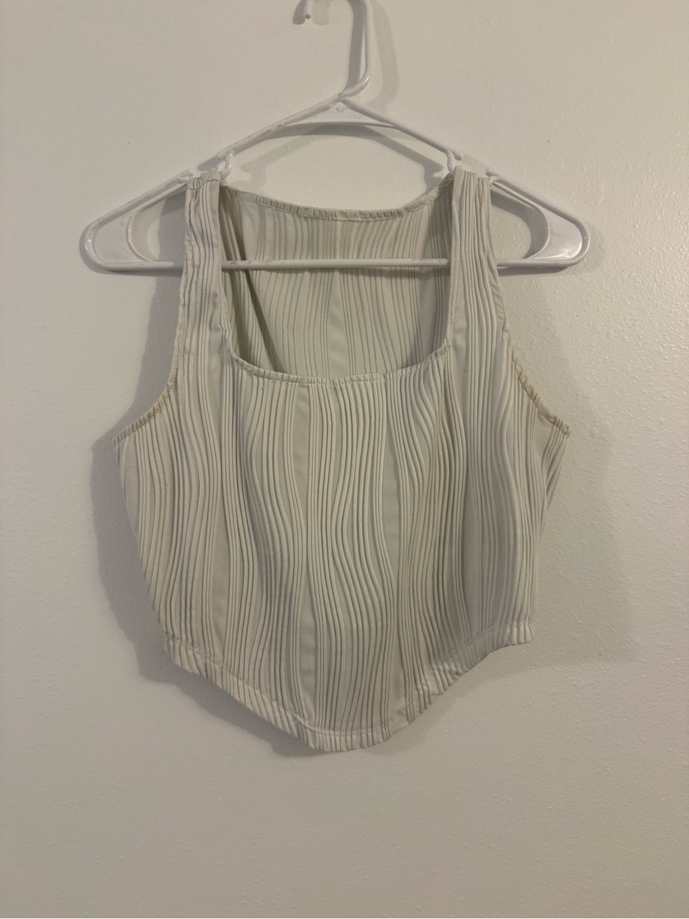 Women's Cream Ribbed Tank Top